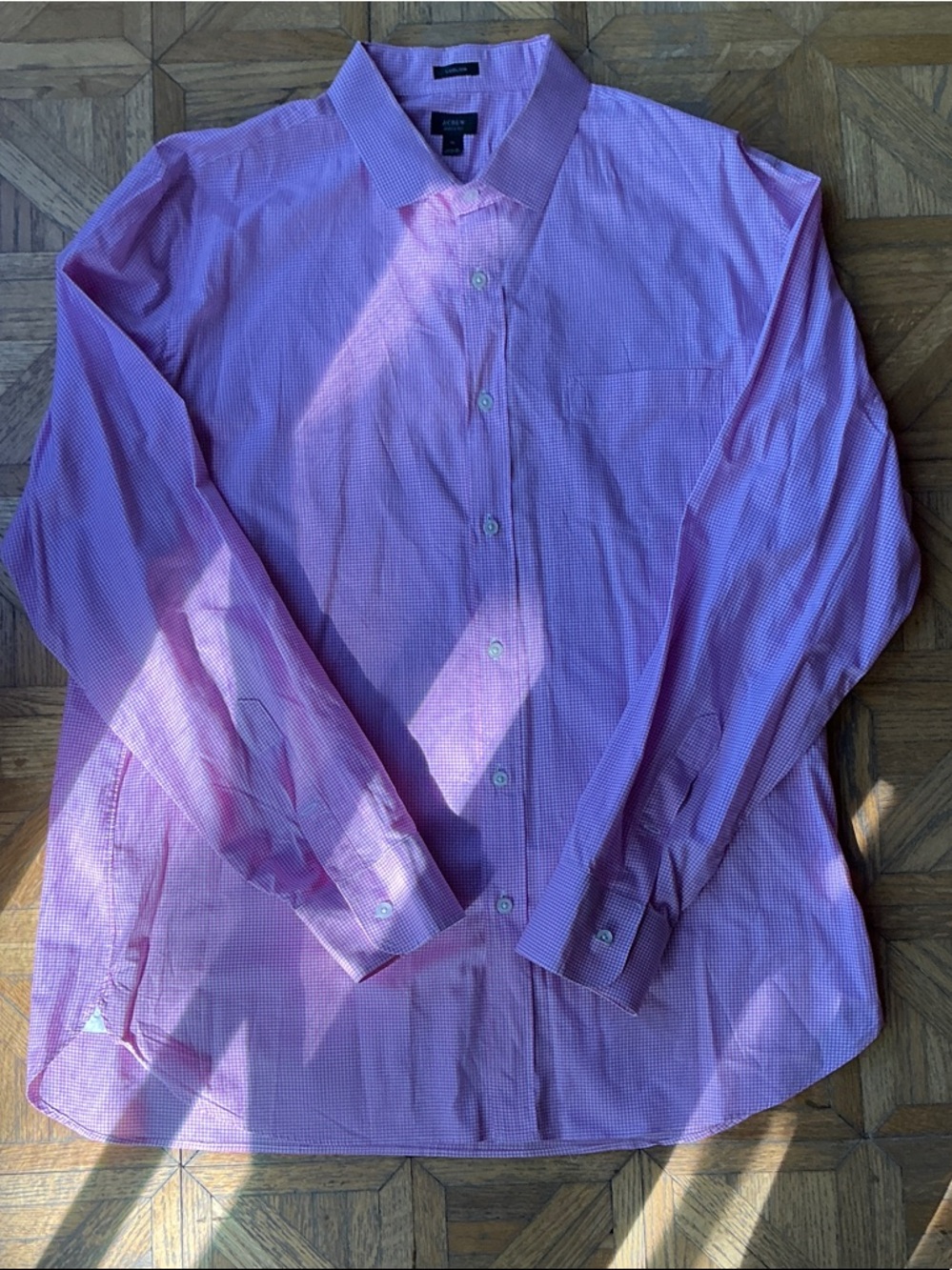 J. Crew Pink Micro-Check Dress Shirt